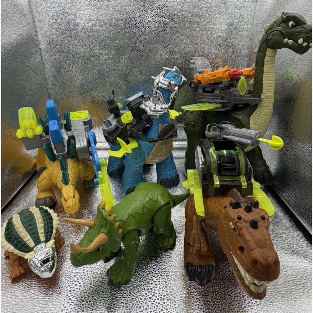 Huge Fisher Price Imaginext Jurassic World Dinosaur Lot T-Rex Tested And Works